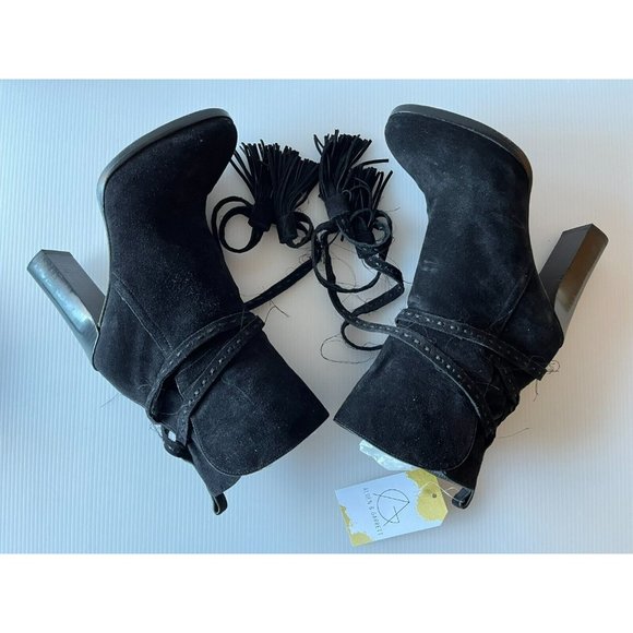 Michael Kors Collection Black Suede Calf Boots W/ Block Heels, Sz 7 (US) 37 (EU) - Picture 8 of 11